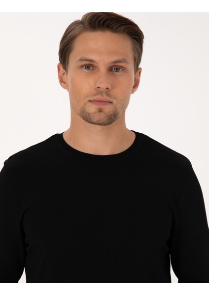 Erkek Siyah Slim Fit Kazak 50316798-VR046 fiyatları