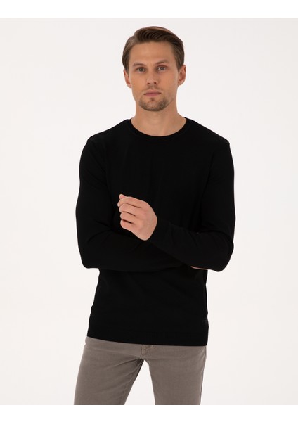 Erkek Siyah Slim Fit Kazak 50316798-VR046 modelleri