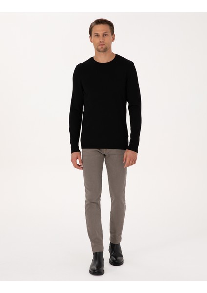 Erkek Siyah Slim Fit Kazak 50316798-VR046 fırsatları