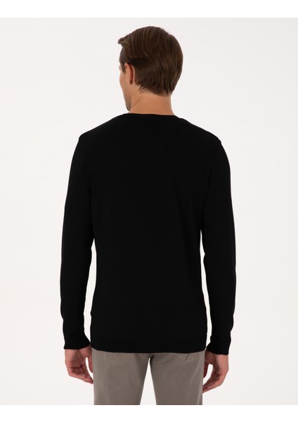 Erkek Siyah Slim Fit Kazak 50316798-VR046 indirimleri