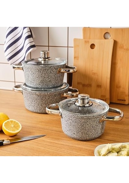 Biogranit Nare 6 Parça Midi Tencere Seti Blue fiyatları