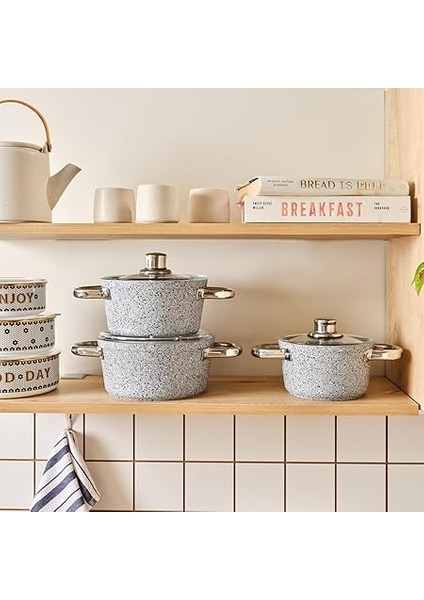 Biogranit Nare 6 Parça Midi Tencere Seti Blue indirimleri