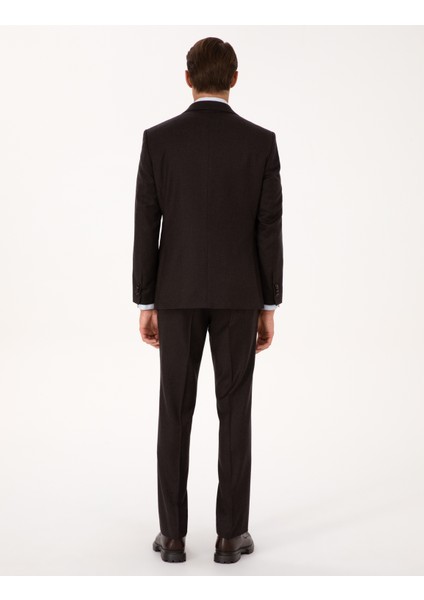 Erkek Kahverengi Slim Fit %100 Yün Takım Elbise 50312948-VR029 indirimleri