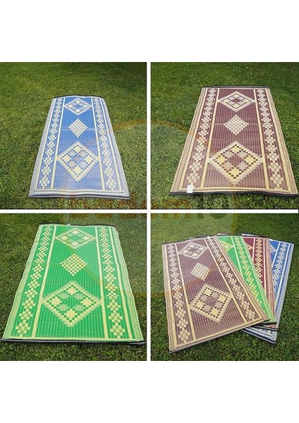 Plastik Hasır Halı Kilim Piknik Cami Park Plaj Bahçe Balkon Teras Kamp Outdoor Karavan Mat 90X180 cm
