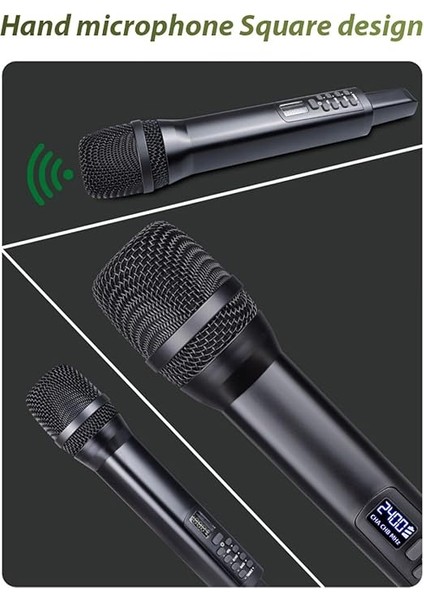 El Tipi Mikrofonlu Kablosuz Mikrofon Sistemi Ev Sinemaları, Karaoke, Kilise Konuşması, Düğün Partisi, Şarkı Söyleme, Tak ve Çalıştır Şarj Edilebilir Kablosuz Mikrofon Için Profesyonel Dinamik indirimleri