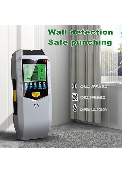 Saplama Bulucu Duvar Tarayıcı 5'i 1 Arada Elektronik Saplama Dedektörü, Hd LCD Ekranlı, Uyarı Fonksiyonlu Ahşap Metal Telin Tespitinde Kullanılan fiyatları