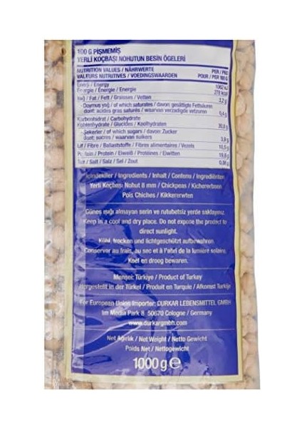 Duru Bakliyat Koçbaşı Nohut 8 mm 1000 gr fiyatları