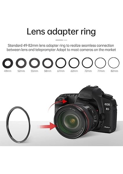 Taşınabilir Teleprompter, 8 Inçe Kadar Akıllı Telefon Tabletleri Için, Uzaktan Kumandalı, Kamera ve Akıllı Telefon ile Çalışır, Video Çekimi, Çevrimiçi Ders, Canlı Yayın Röportajı Için (Siyah) fırsatları