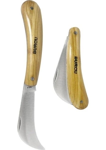 Eğri Aşılama Çakısı Ahşap Saplı Burcu