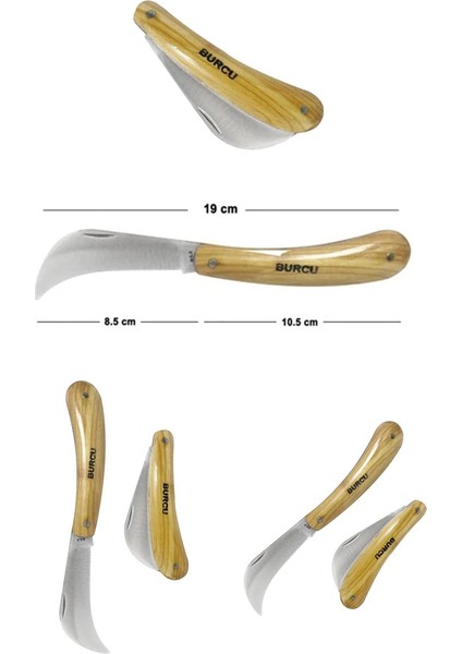 Eğri Aşılama Çakısı Ahşap Saplı Burcu fırsatları