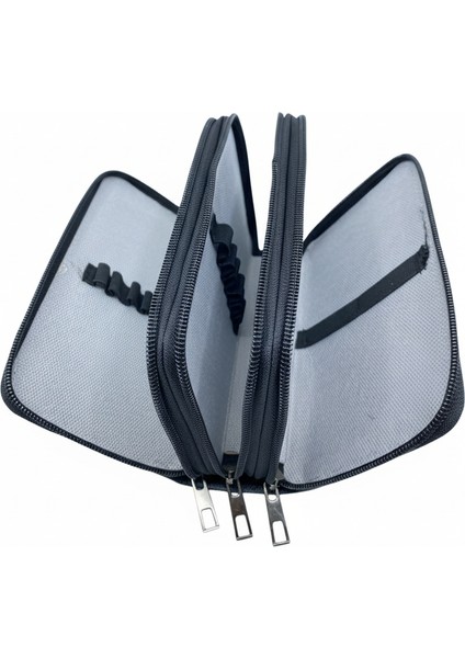 Üç Gözlü Lastikli Kalemlik Forest Yeşil fırsatları