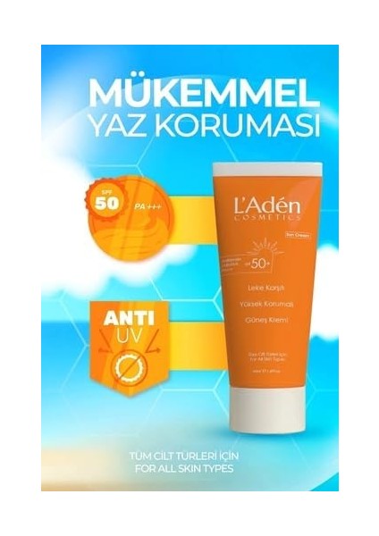 L&apos;adén Cosmetics Güneş Kremi, Lazer Epilasyon Sonrası Için Yüksek Koruma Spf 50 fiyatları