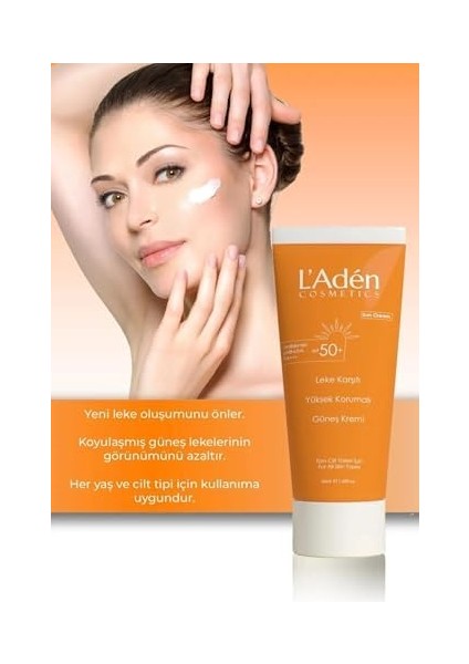 L&apos;adén Cosmetics Güneş Kremi, Lazer Epilasyon Sonrası Için Yüksek Koruma Spf 50 modelleri
