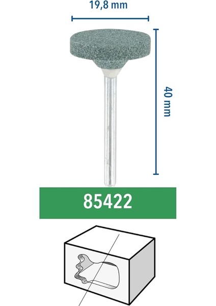 85422 Silikon Karpit Taşlama Taşı, Ince, 19,8 mm fiyatları