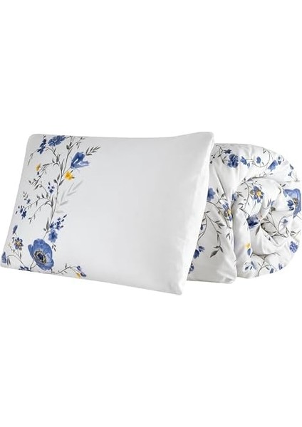 Flos Çift Kişilik Nevresim Takımı -%100 Pamuk, Çift Taraflı Nevresim Yastık, Düğmeli 4 Parça Desenli, Yumuşak ve Nefes Alabilir, Çift Kişilik Nevresim Takımı (Mavi Çiçekli) fiyatları