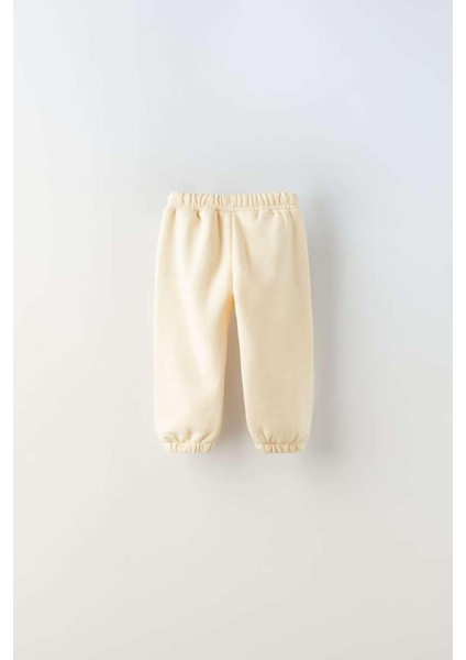 Çocuk Sarı California Desenli Pamuklu Sweatshirt Eşofman Alt-Üst Takım