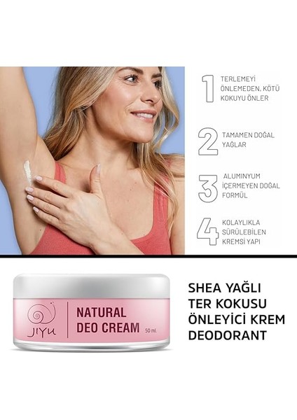 Krem DEODORANT%100 Doğal Ter Kokusu Önleyici Koltuk Altı Beyazlatıcı (Krem Roll-On) 50 Ml. modelleri