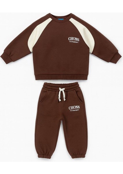 Unisex Çocuk Pamuklu Kahverengi Yazı Baskılı Eşofman Takımı – Spor ve Rahat Tarz fiyatları