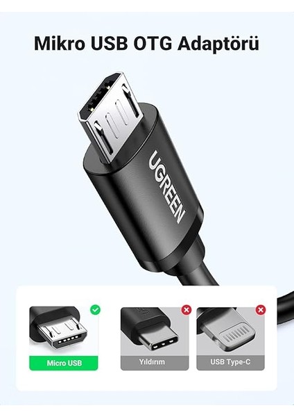 Micro USB Otg Çevirici Adaptör, Siyah fiyatları