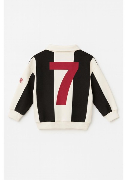 Erkek Çocuk Pamuklu Polo Yaka London Baskılı Sweatshirt ve Nakış Detaylı Geniş Paça Jean Takım fırsatları