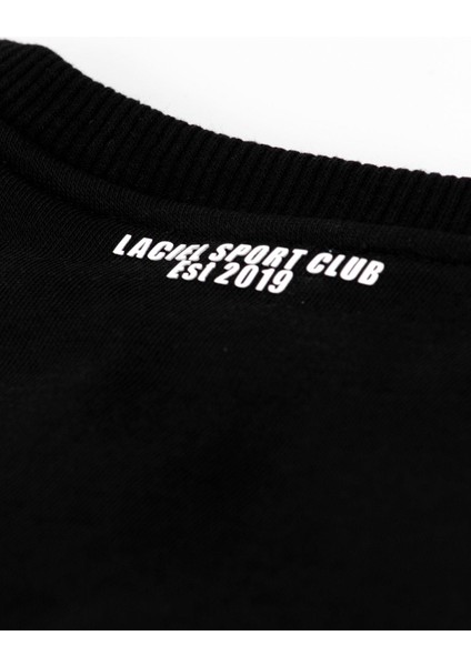 Unisex Çocuk Pamuklu Siyah Mavi Şeritli Yarış Temalı Eşofman Takımı - Rahat Kalıp