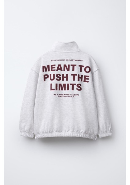 Erkek Çocuk Pamuklu Gri Yarım Fermuarlı Future Goals Eşofman Takımı fırsatları