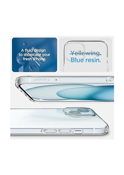 iPhone 15 Plus ile Uyumlu Kılıf Liquid Crystal 4 Tarafı Tam Koruma Crystal Clear - ACS06647 modelleri