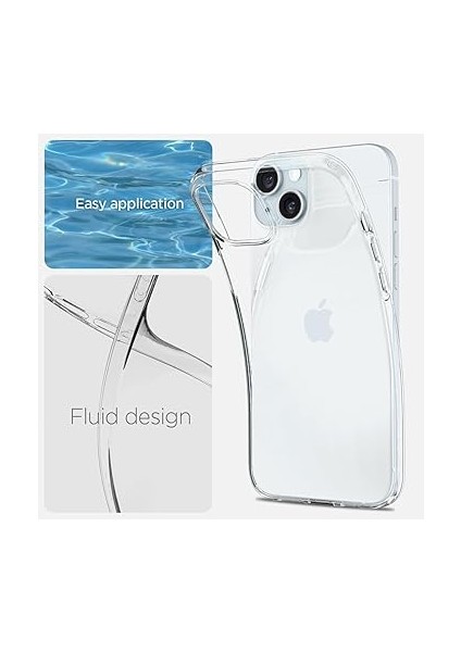 iPhone 15 Plus ile Uyumlu Kılıf Liquid Crystal 4 Tarafı Tam Koruma Crystal Clear - ACS06647 indirimleri