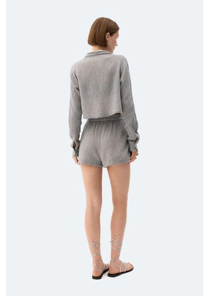 Gri Crinkle Şort fiyatları
