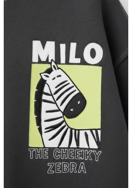 Erkek Çocuk Pamuklu Milo Zebra Desenli Eşofman Takımı indirimleri