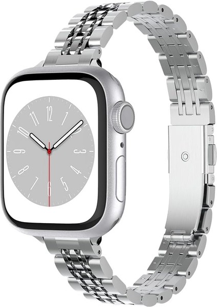 42MM Seri 11/10-41MM Seri 9/8/7-40MM Seri Se2/se/6/5/4 ile Uyumlu Kordon Kayış Band Fit Silver - AMP06920