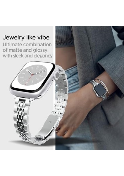 42MM Seri 11/10-41MM Seri 9/8/7-40MM Seri Se2/se/6/5/4 ile Uyumlu Kordon Kayış Band Fit Silver - AMP06920 fiyatları