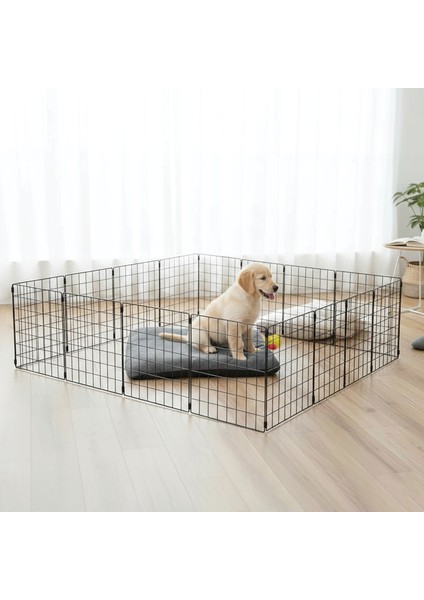 33X33 Panel 4x4 Evcil Hayvan Çiti Siyah