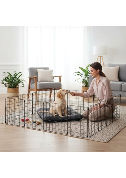 33X33 Panel 4x4 Evcil Hayvan Çiti Siyah indirimleri