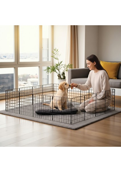 33X33 Panel 4x4 Evcil Hayvan Çiti Siyah