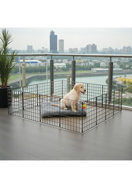 33X33 Panel 4x4 Evcil Hayvan Çiti Siyah