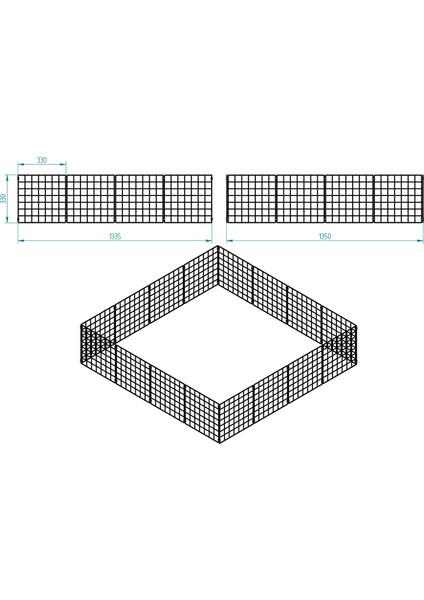 33X33 Panel 4x4 Evcil Hayvan Çiti Siyah