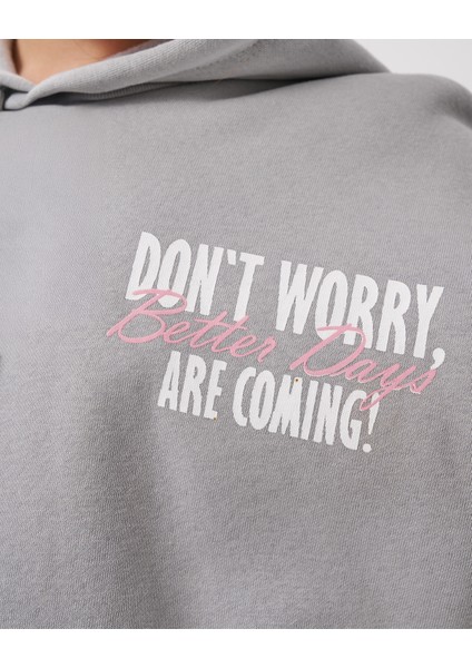 Kız Çocuk Pamuklu Gri Kapüşonlu Sweatshirt ve Palazzo Eşofman Takımı fiyatları