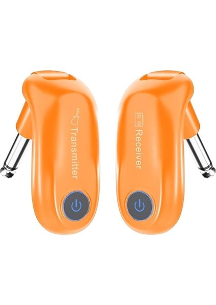 2.4g Kablosuz Gitar Sistemi, Kablosuz Gitar Verici Alıcı Şarj Edilebilir Ses, 100FT Iletim Aralığı Güçlü Anti-Parazit (Turuncu)