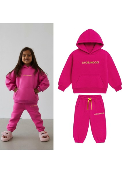 Kız Çocuk Pamuklu Pembe Kapüşonlu Eşofman Takımı – Rahat ve Trend Tasarım modelleri