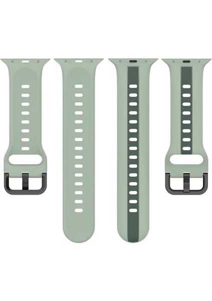 ile Uyumlu 42/44/45/49 mm Için Metal Tokalı Spor Silikon Kordon Çift Renkli Hava Alabilen Delikli Kayış fiyatları