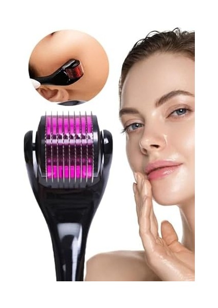 Titanyum Uçlu Dermaroller Iğneli Sakal Saç Yenileyici Cilt Yüz Vücut Yenileme Masaj Aleti 0.50MM fiyatları