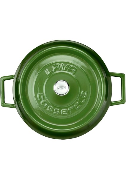 Çok Amaçlı Döküm Demir Sığ Tencere Çap 24 cm Yeşil