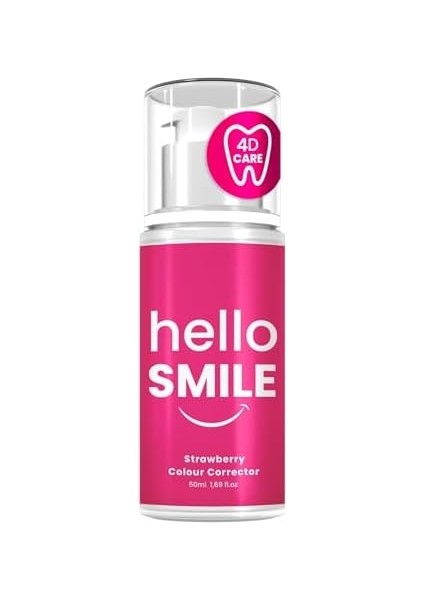 Hello Smile Anında Beyazlatıcı Diş Jeli, Çilek Aromalı, Leke Karşıtı & Plak Önleyici, Ferahlatıcı Günlük Ağız Bakımı, 50 ml