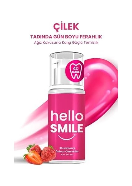 Hello Smile Anında Beyazlatıcı Diş Jeli, Çilek Aromalı, Leke Karşıtı & Plak Önleyici, Ferahlatıcı Günlük Ağız Bakımı, 50 ml fiyatları