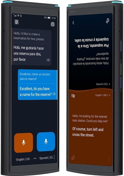Dil Tercüman Cihazı, Yüz Yüze Çift Yönlü Eşzamanlı Çeviri, 60 Dil ve 18 Çevrimdışı Paket, 2 Yıllık Global Veri, Seyahat, Öğrenme, Iş Için Anında Sesli Tercüman
