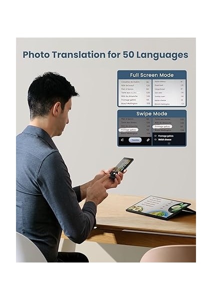Dil Tercüman Cihazı, Yüz Yüze Çift Yönlü Eşzamanlı Çeviri, 60 Dil ve 18 Çevrimdışı Paket, 2 Yıllık Global Veri, Seyahat, Öğrenme, Iş Için Anında Sesli Tercüman indirimleri