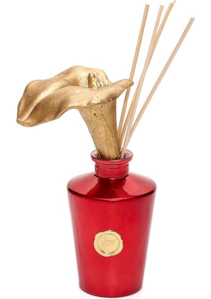 130 ml Kırmızı Glow Gala Çiçek Taş Çubuklu Vanilya Oda Kokusu