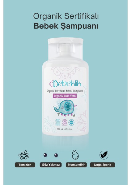 Organik Sertifikalı Aloe Vera Bebek ve Çocuk Şampuanı 300 ml modelleri