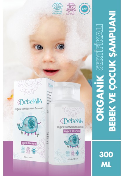 Organik Sertifikalı Aloe Vera Bebek ve Çocuk Şampuanı 300 ml